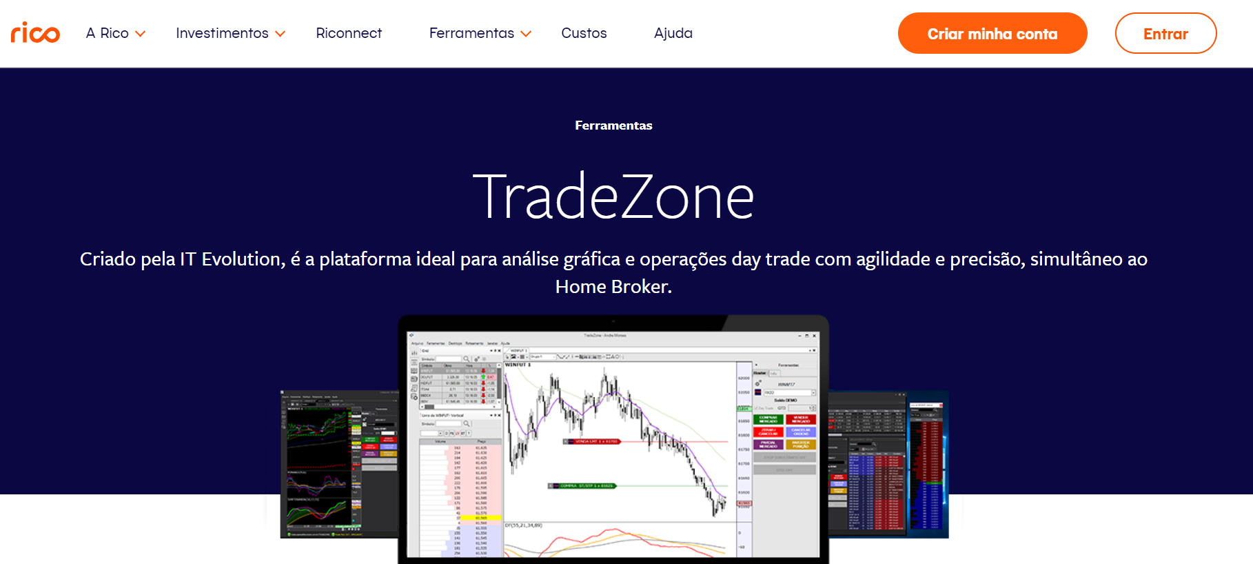 Simulador day trade Rico homepage